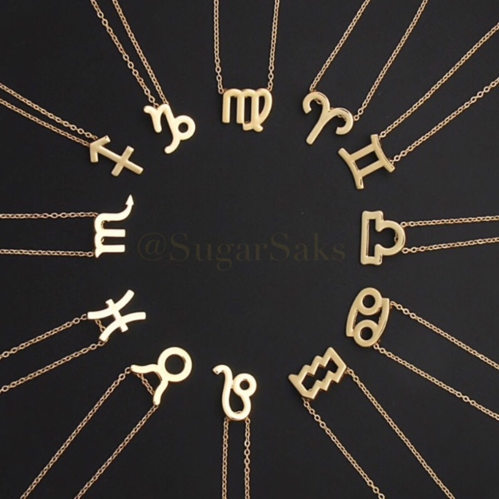 Aquarius - Zodiac ♒️ Sign Necklace w/ Card - Picture 3 of 6